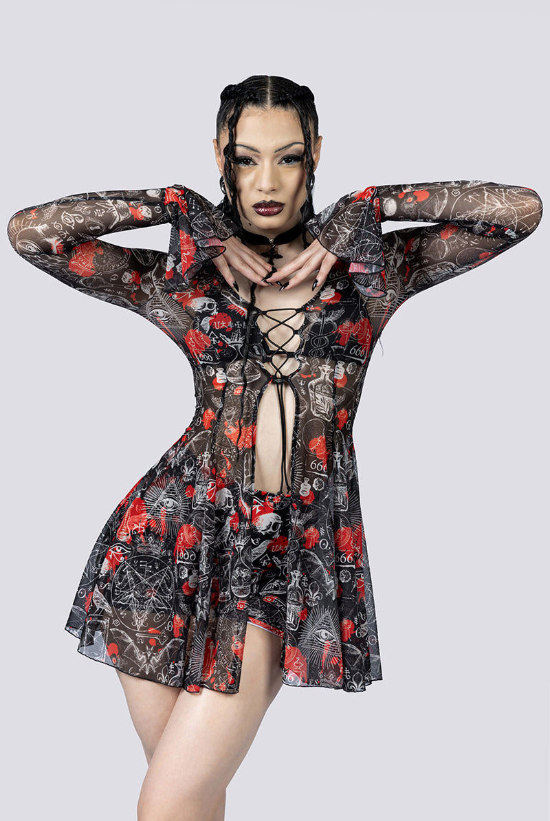 Spellcraft High Waisted Shorts Set Goth Wear