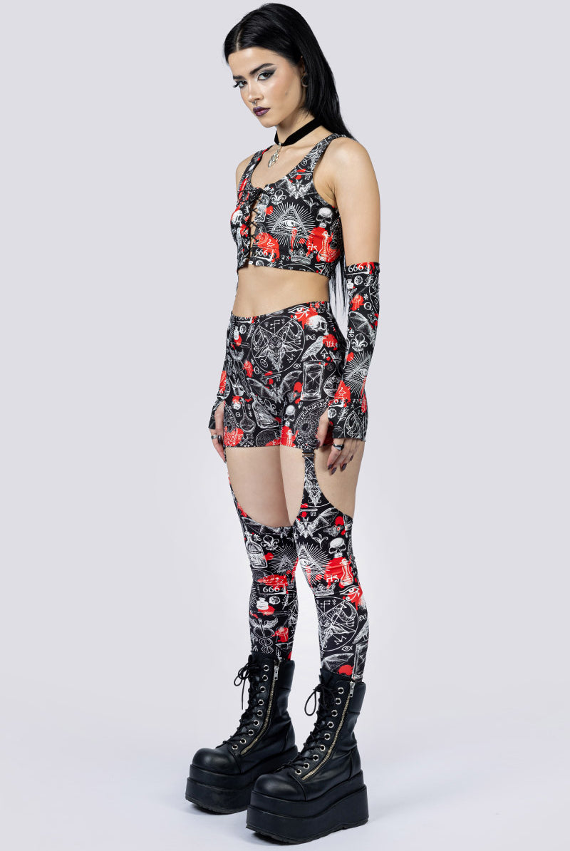 Spellcraft Lace Up Top Side Gothic Outfits