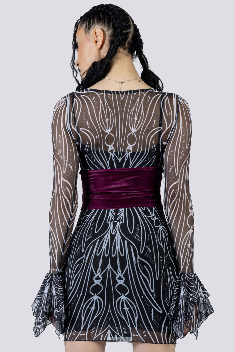 Spellwoven Mini Bodycon Dress Corset Back Gothic Clothing