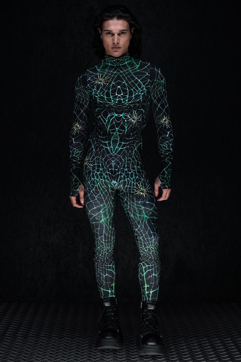 Spider Trap Men's Costume UV Front View