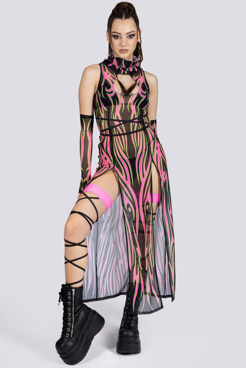 hooded mesh dress Spirit Dancer Hooded Dress