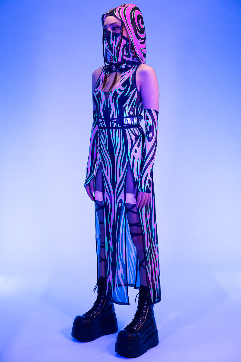 mesh hooded dress Spirit Dancer Hooded Mesh Dress