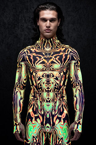 Rave Outfit Starburst Men'S Costume Uv Close View