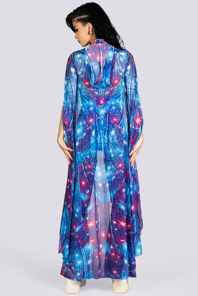 Stardust Fairy Bell Bottom Mesh Jumpsuit Rave Halloween Style