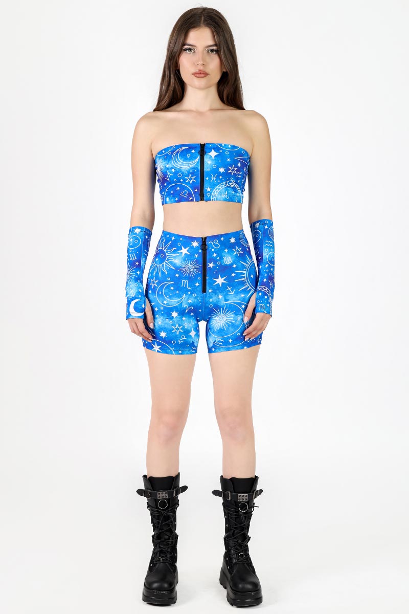 Starry Skies Front Zip Tube Top Full View