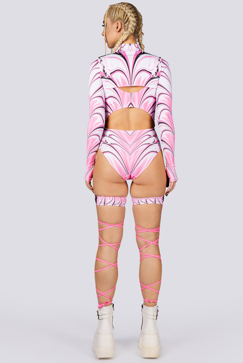 Sugar Babe Shrug 2 Piece Bodysuit Back View