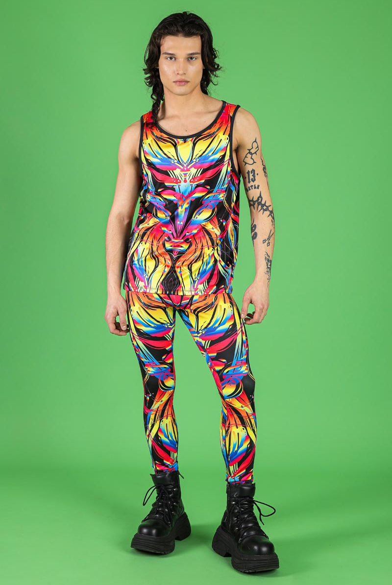Sunset Love Men's Leggings Front View