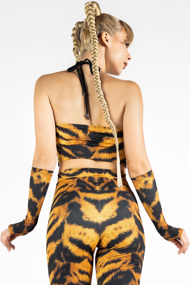 Tiger Cut Out Flare Pants Set Side View