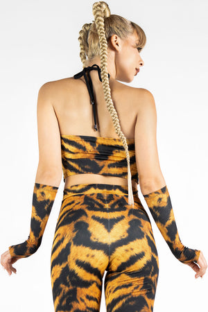 Tiger Cut Out Flare Pants Set Back View