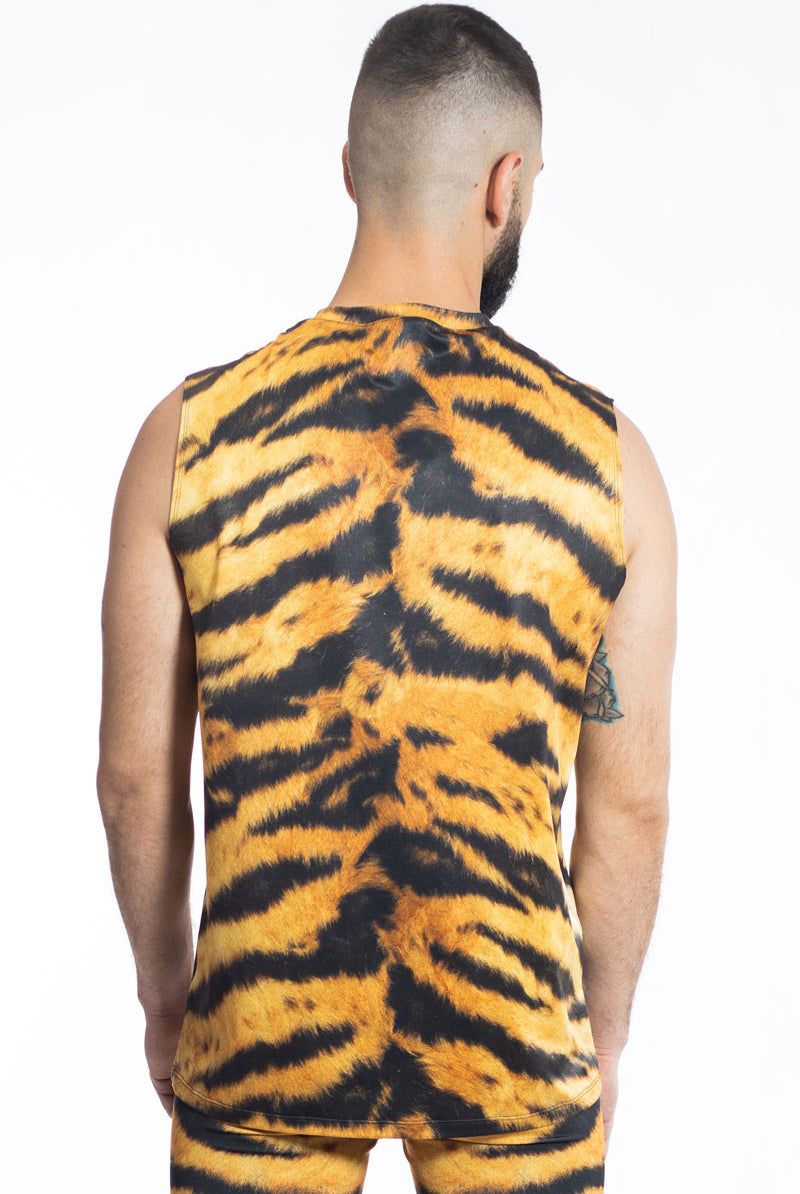 Tiger Men Sleeveless Shirt Back View