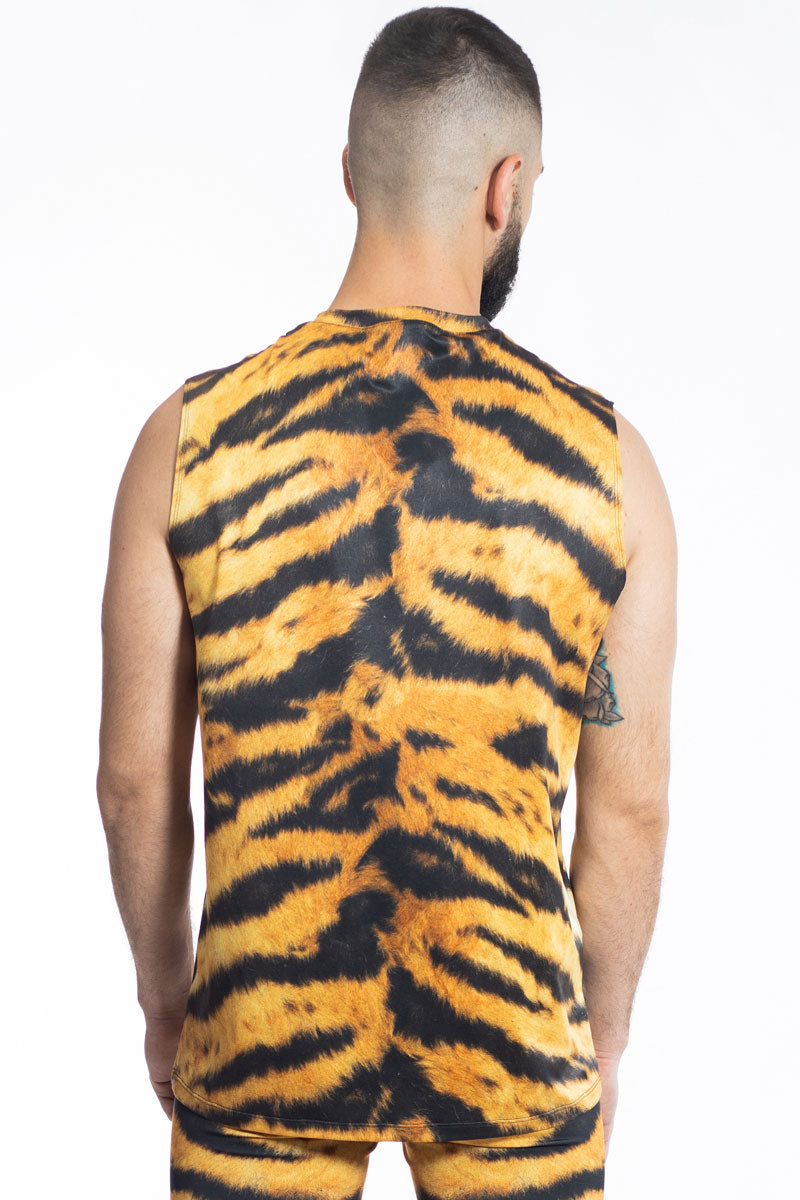 Tiger Men Sleeveless Shirt Back View