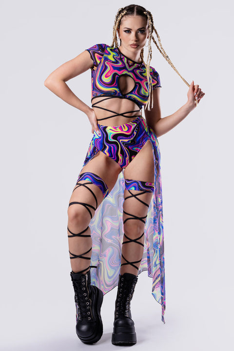 Rave Outfit Total Obsession Maxi Skirt Set Front View