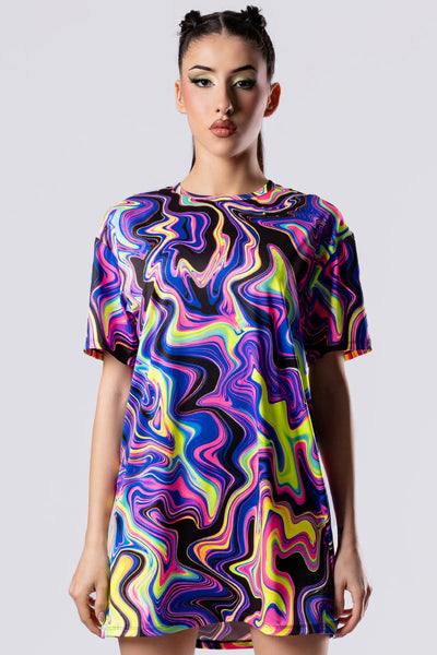 Total Obsession Oversized Tee Shirt Dress, Women Tee Shirt, Graphic T Shirt, Oversized Tee Shirt Dress, EDM T Shirts, Rave Clothing, Rave T Shirt, XL