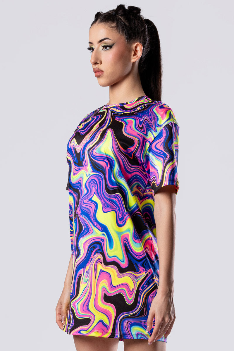 Total Obsession Oversized Tee Shirt Dress, Women Tee Shirt, Graphic T Shirt, Oversized Tee Shirt Dress, EDM T Shirts, Rave Clothing, Rave T Shirt, XL