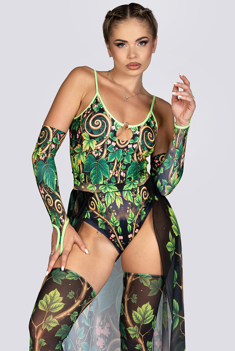 Toxic Ivy Sheer Maxi Skirt Rave Halloween Outfit