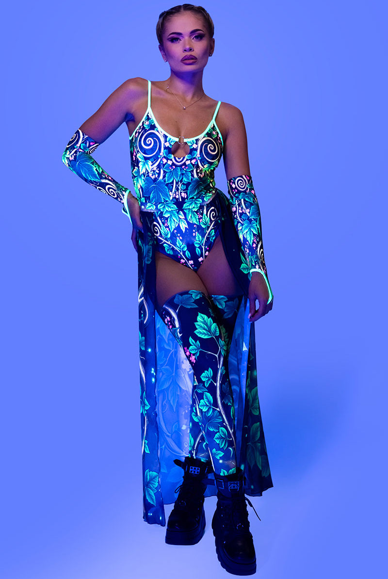 Toxic Ivy Sheer Maxi Skirt Rave Halloween Wear
