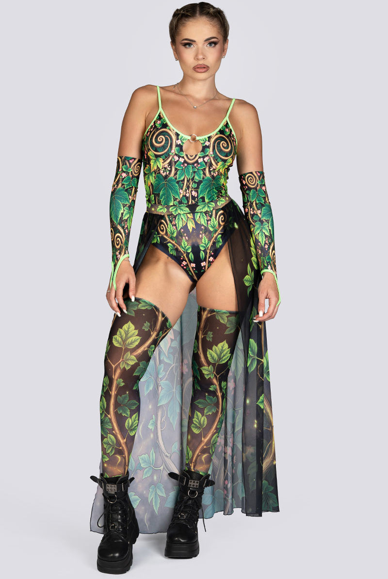 Toxic Ivy Sheer Maxi Skirt Rave Halloween Clothes