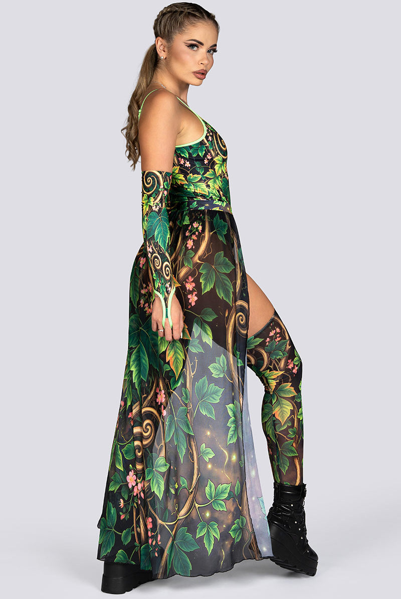 Toxic Ivy Sheer Maxi Skirt Rave Halloween Costume