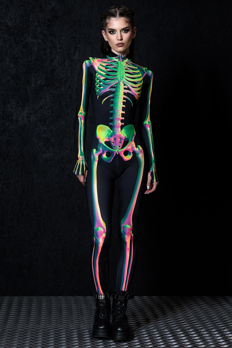 Toxic Skeleton Costume Front View