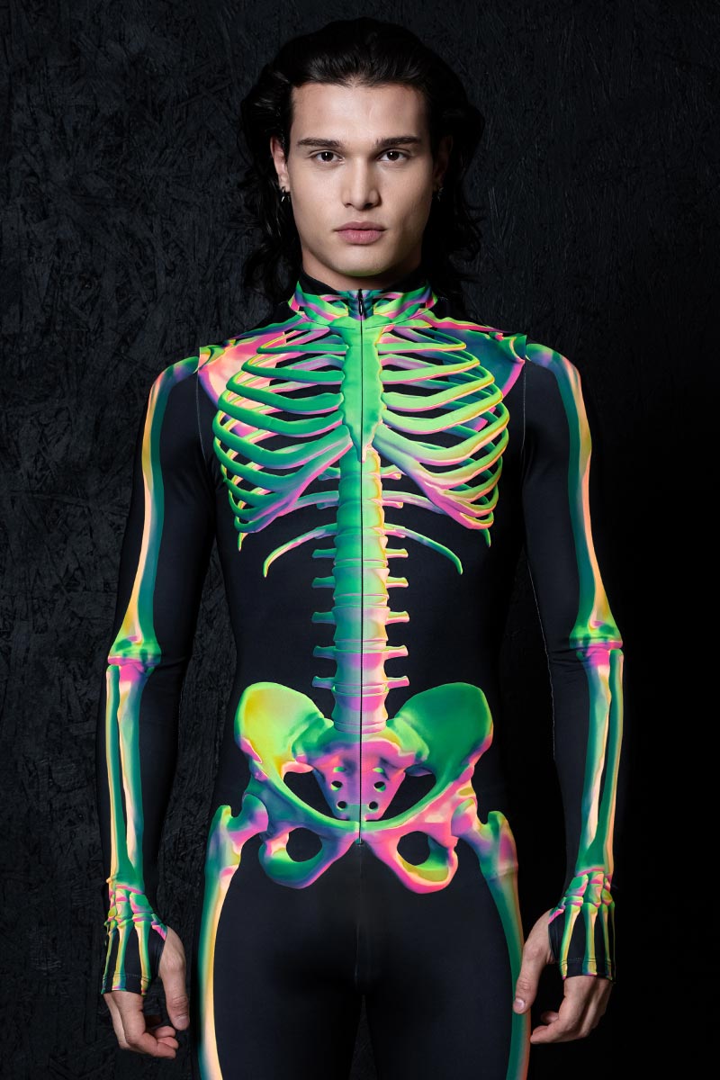 Toxic Skeleton Men's Costume Close View