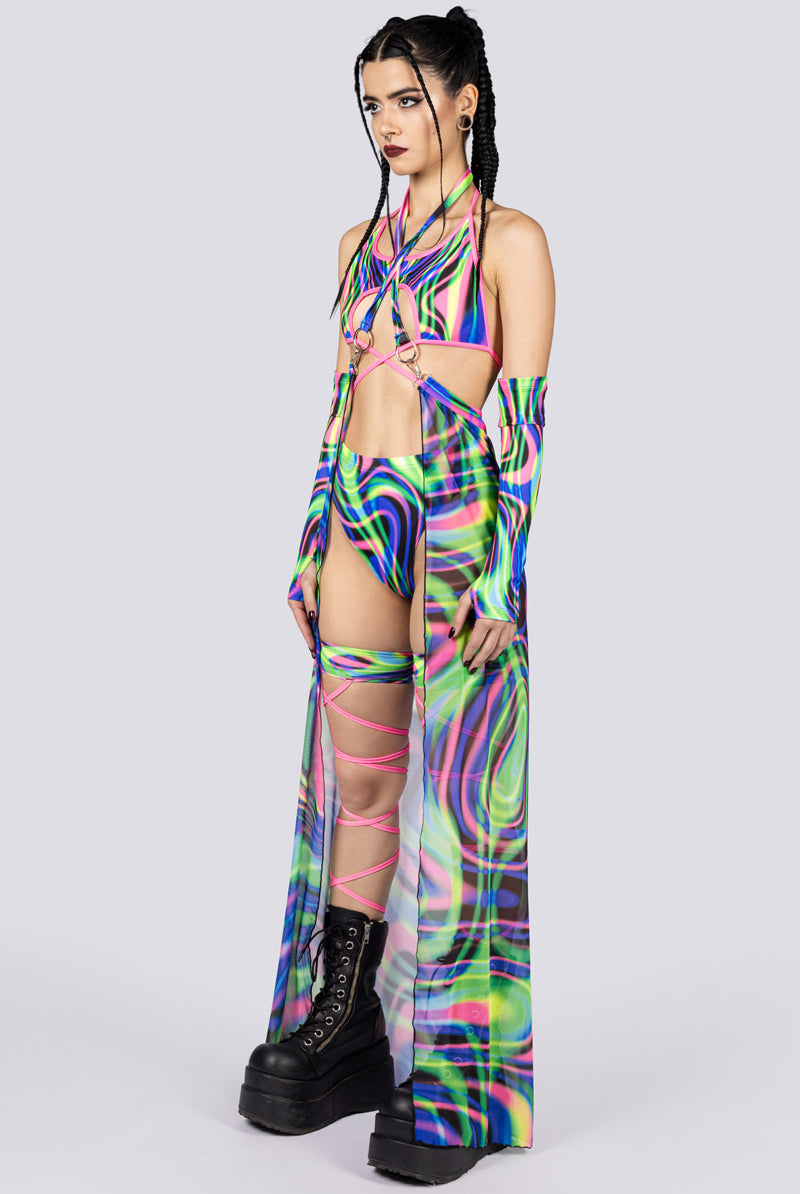 Trance Flow Wrap Around Crop Top Side View