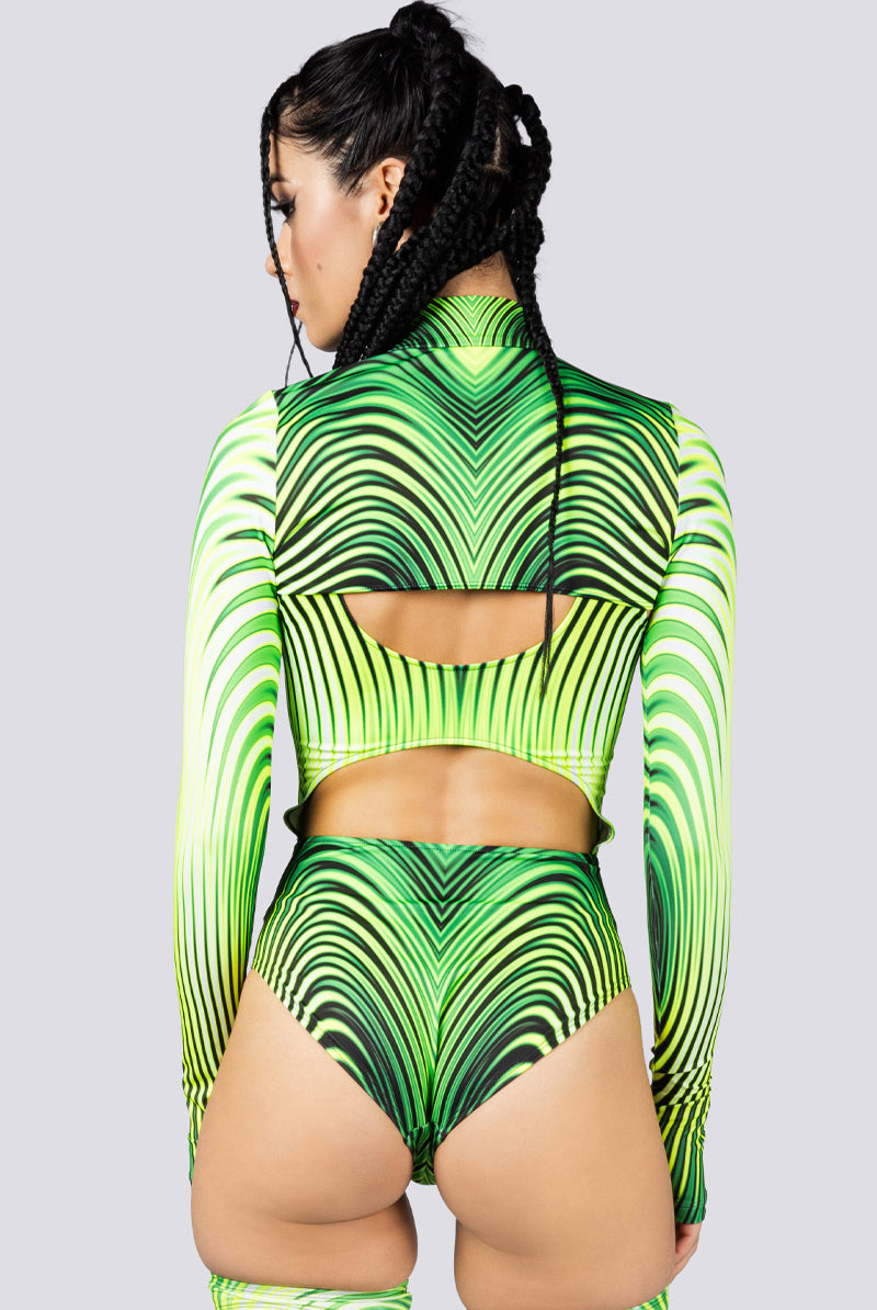 Trance Vision Shrug 2 Piece Bodysuit Back View
