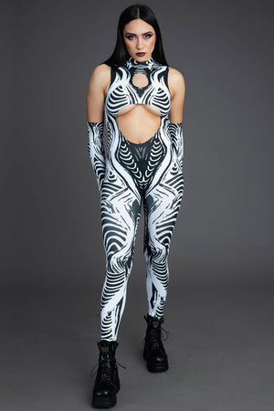 Tribal Mystic Cut Out Catsuit Front View