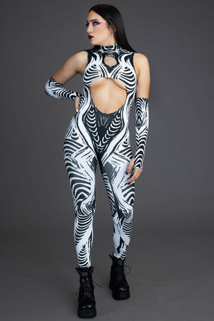 Tribal Mystic Cut Out Catsuit Side View