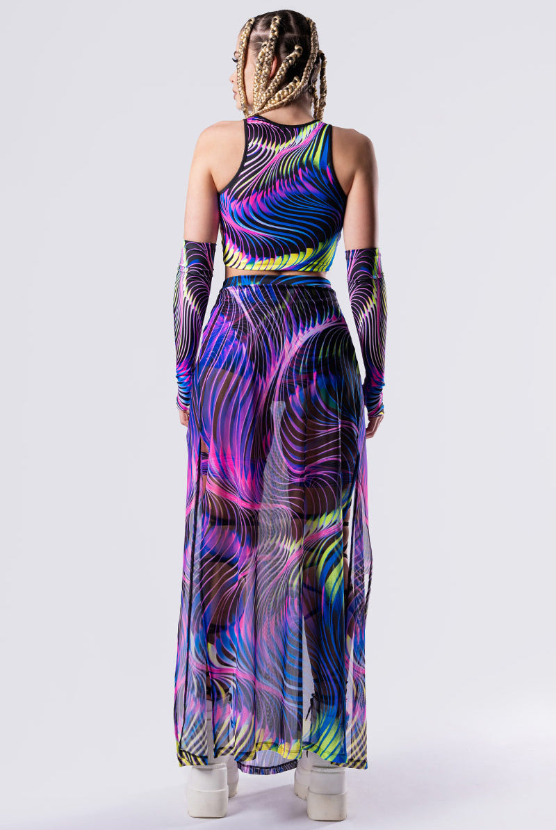 sheer rave dress Black Mesh Lace-Up Open-Front Asymmetrical Dress Long Sleeve