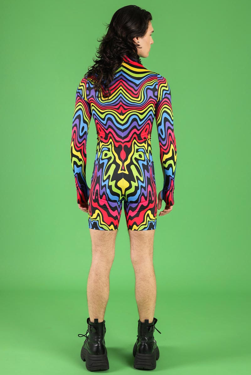 Trippy Stripes Men's Romper Back View
