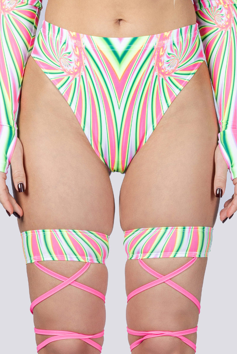 Trippy Treat High Cut Booty Shorts Close View