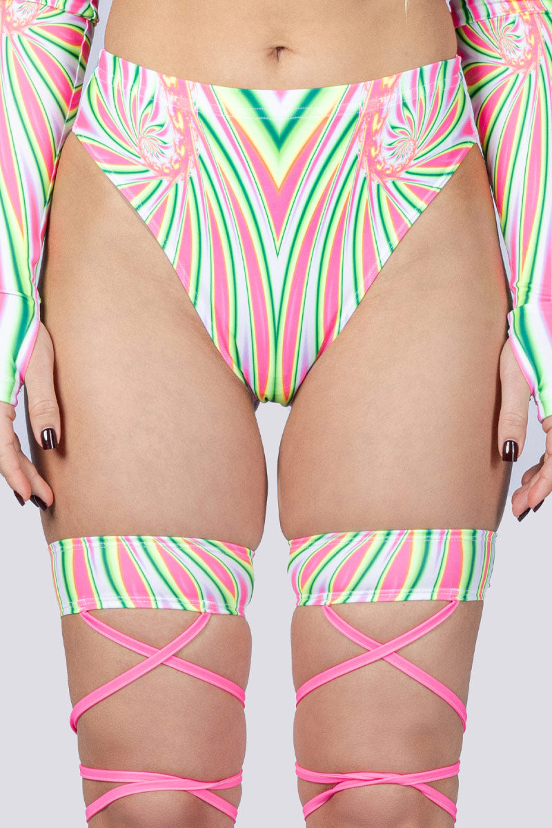 Trippy Treat High Cut Booty Shorts Close View