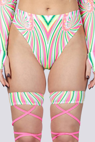 Trippy Treat High Cut Booty Shorts Close View