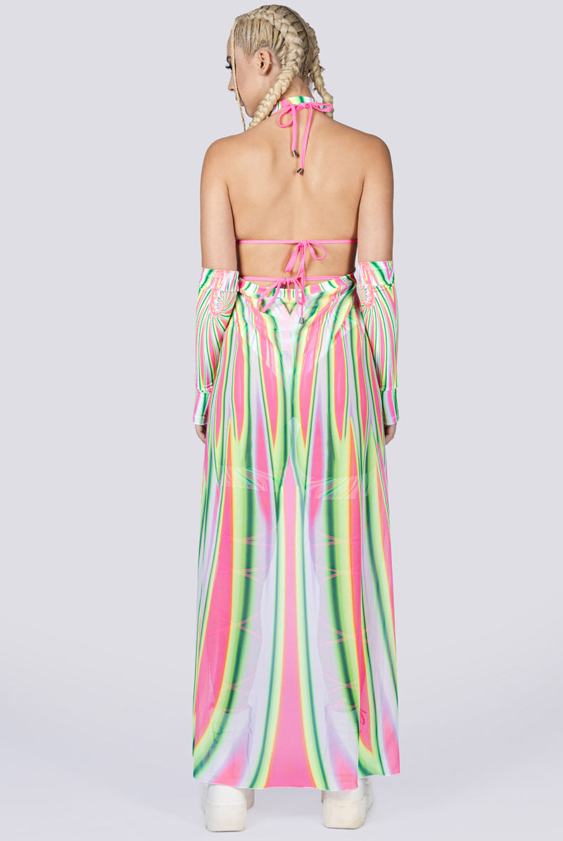 Trippy Treat Mesh Cape Skirt Back View