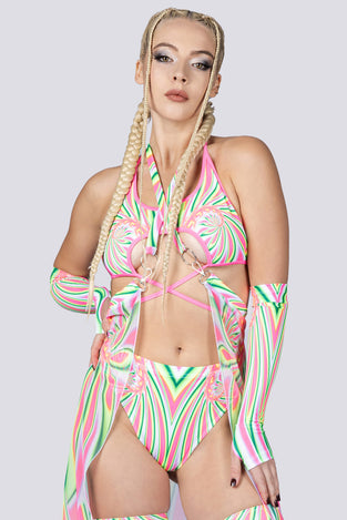 Trippy Treat Mesh Cape Skirt Close Front View