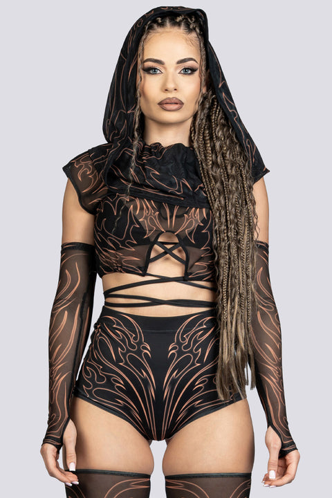 Umbra High Waisted Shorts Set Festival Clothing