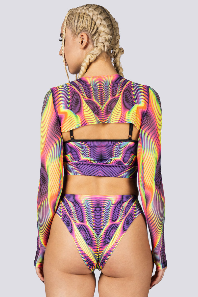 Velocity Wave High Cut Booty Shorts Close Back View