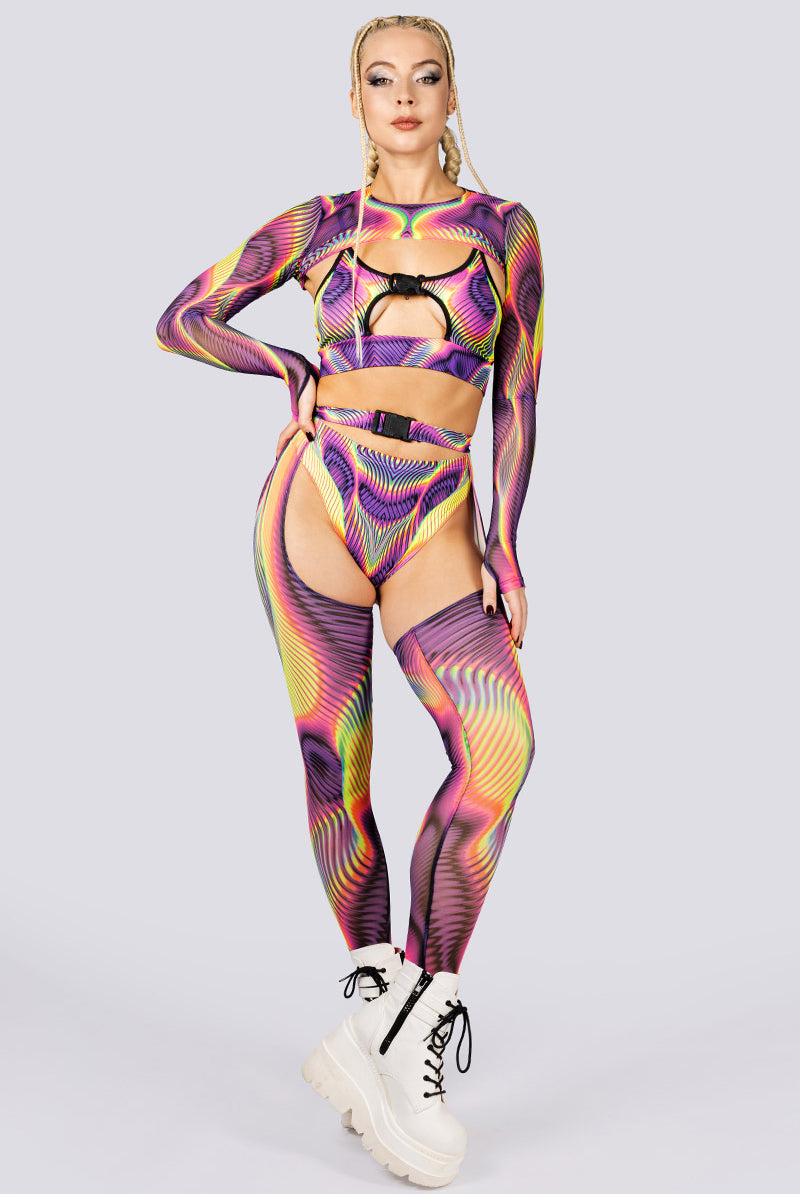 Velocity Wave High Cut Booty Shorts Full View