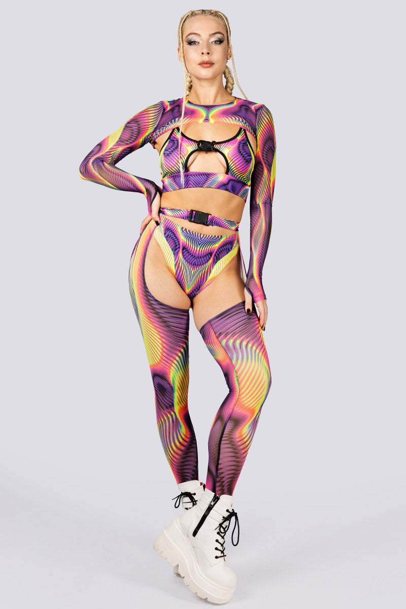 Velocity Wave High Cut Booty Shorts Full View