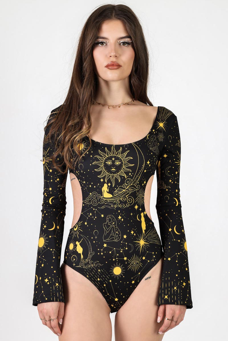 Venus Secrets Side Cut Out Bodysuit Front View