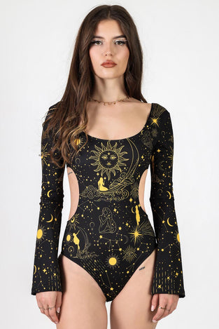 Rave Outfit Venus Secrets Side Cut Out Bodysuit Front View