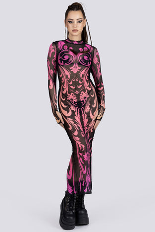 Rave Outfit Victorian Ritual Mesh Dress