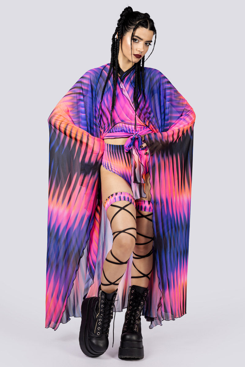 Violet Dusk Rave Kimono Fron View