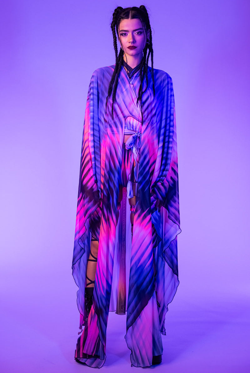 Violet Dusk Rave Kimono Full View