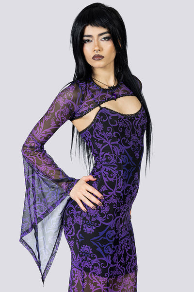 Violet Victorian Mesh Maxi Dress – Purpule Witchy Clothing, XXL