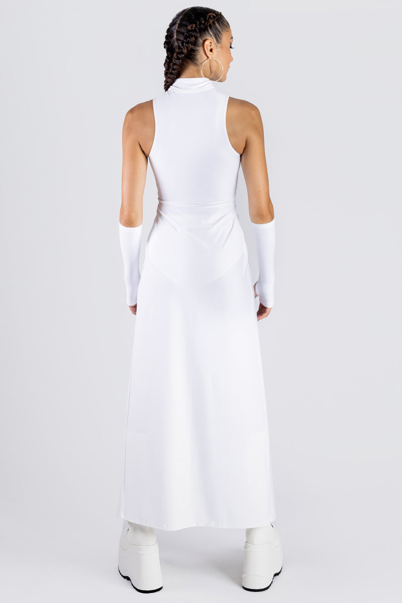 All White Cut Out Maxi Dress for Party
