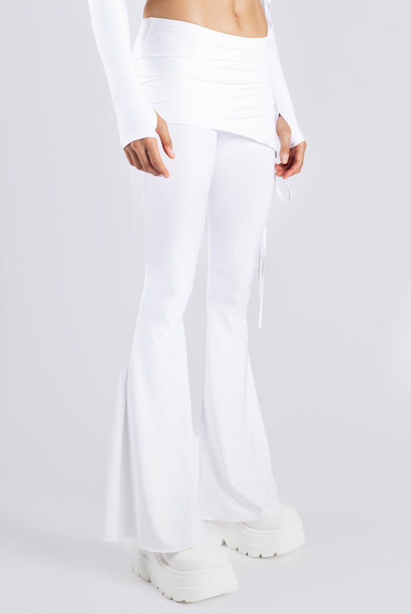 White Lace Up Pants with Skirt, White Party Pants, Disco Flare Pants, Spandex Pants, Wide Leg Rave Pants, Burning Man Clothing, M White Lace Up Pants with Skirt, White Party Pants, Disco Flare Pants, Spandex Pants, Wide Leg Rave Pants, Burning Man Clothing, M