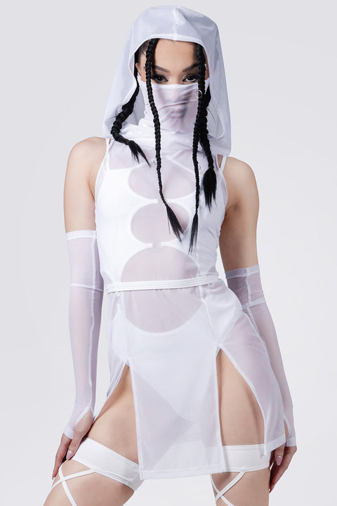 Rave Outfit White Rave Set Close Front View