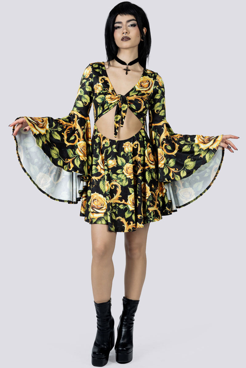 Wicked Baroque Front Tie Knot Dress Full Body Gothic Clothing