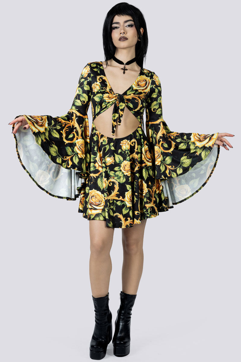 Wicked Baroque Front Tie Knot Dress Full Body Gothic Clothing